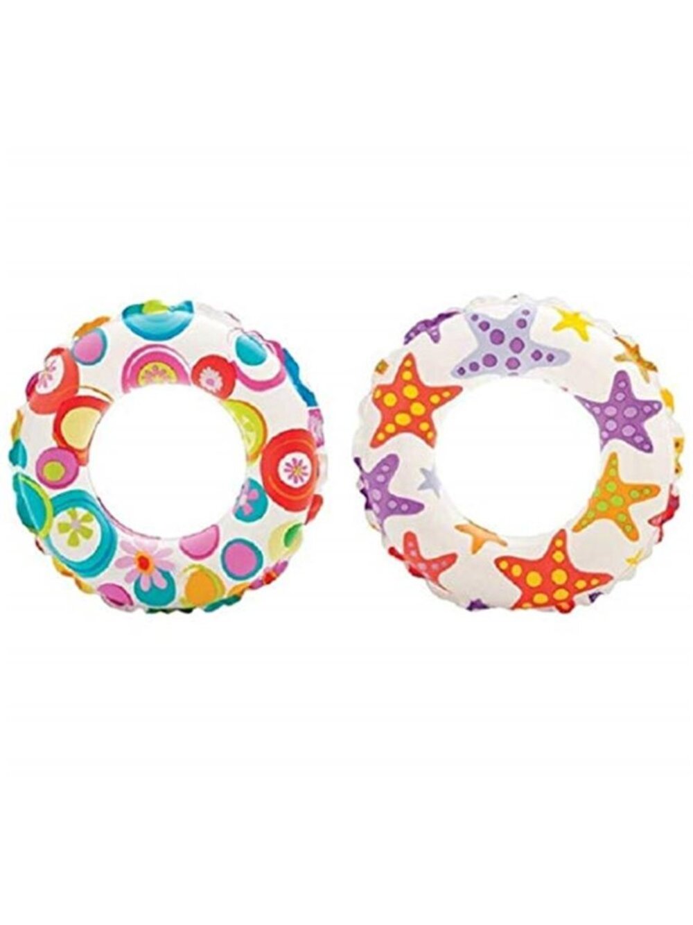Kids Inflatable Swim Rings Float Tubes Pool Floats 20 Inch 2 Pack Transparent